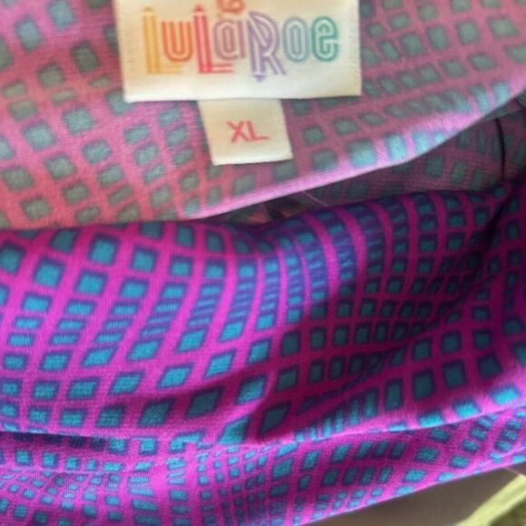 LuLaRoe Azure Plum/Purple/Blue high waist maxi skirt, size XL - Picture 4 of 5